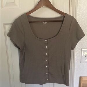 Old Navy Khaki Button-Down Shirt